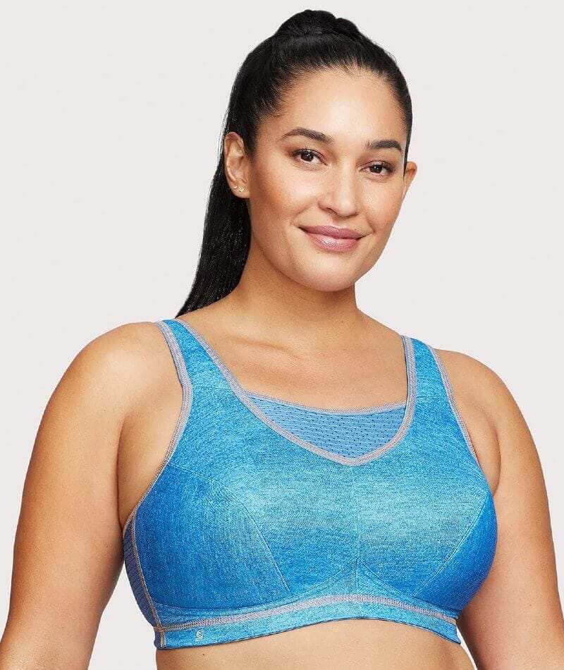 Glamorise No Bounce Camisole Elite Wire Free Sports Bra Light Denim Big Girls Don T Cry