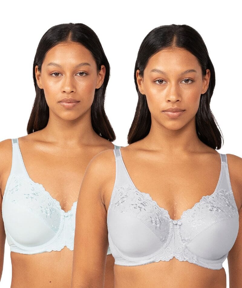 Triumph Embroidered Minimiser Bra 2 Pack - Green/Grey – Big Girls Don't Cry  (Anymore)