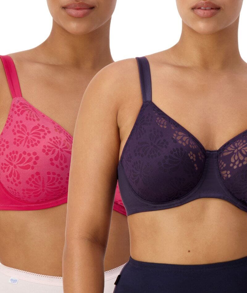 Triumph Lacy Minimiser Underwire Bra In Blueberry