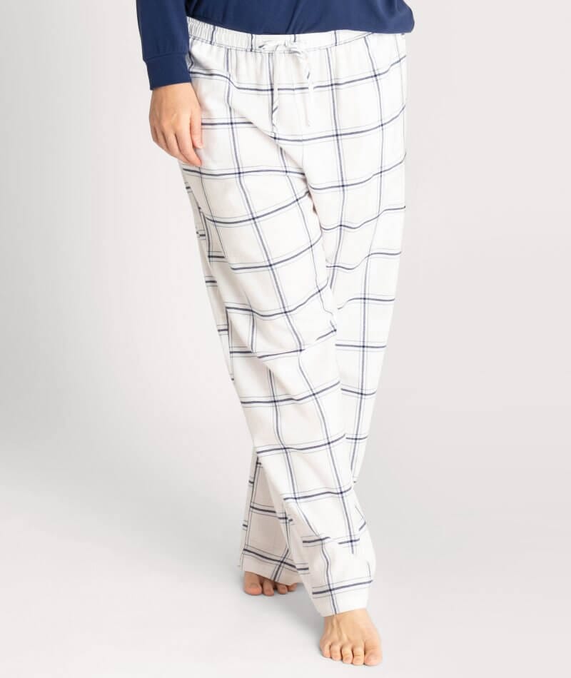 Ava & Audrey Amelia Brushed Cotton Pant - Ivory Sleep 