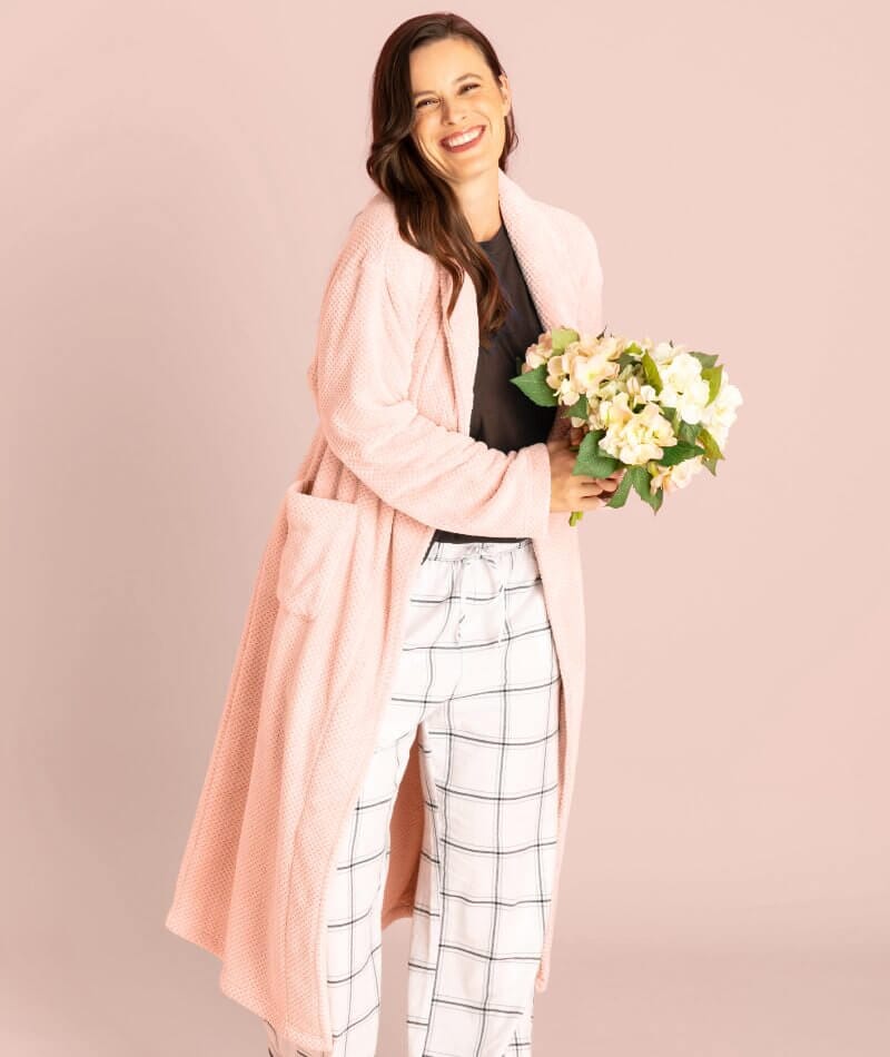 Ava & Audrey Betty Jacquard Fleece Robe - Blush Sleep 