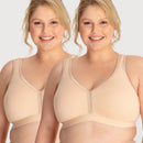 Ava & Audrey Faye Cotton Wirefree Support Bra 2 Pack - Frappe