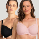 Ava & Audrey Jacqueline Full Cup Underwired Bra 2 Pack - Black/Blush