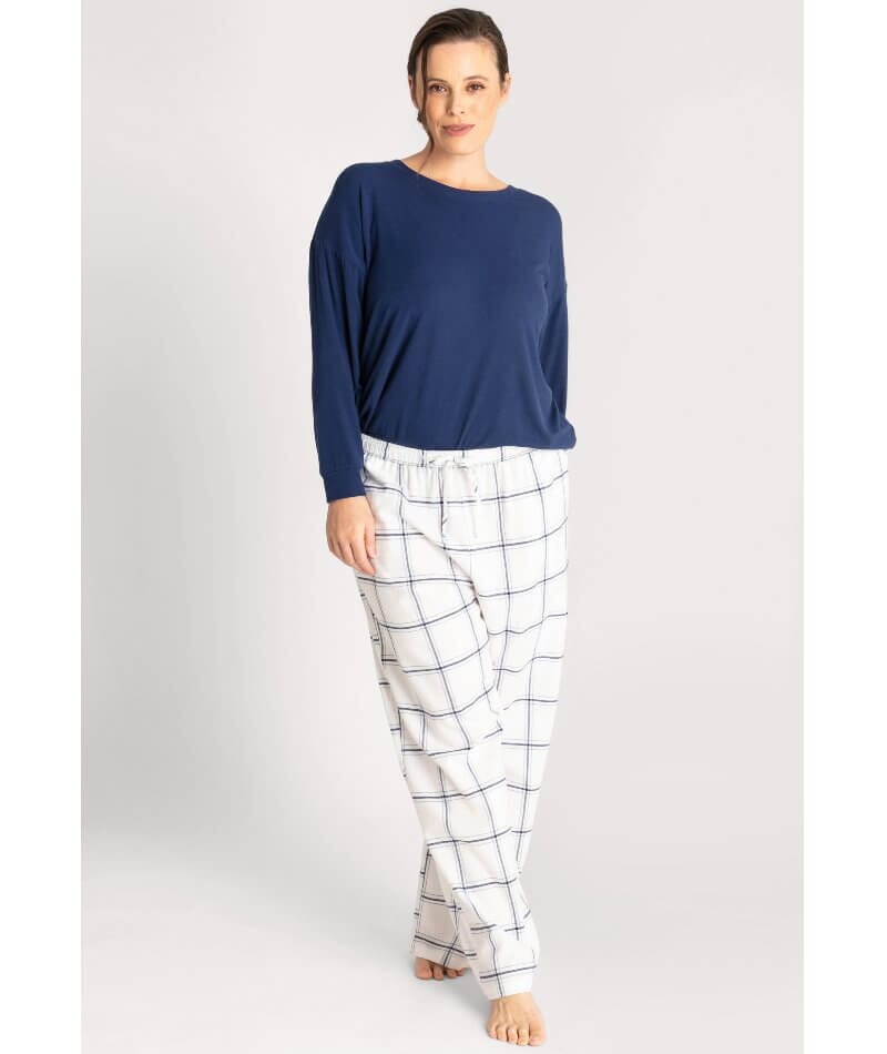 Ava & Audrey Maddison Knit Slouch LS Tee - Navy Sleep 