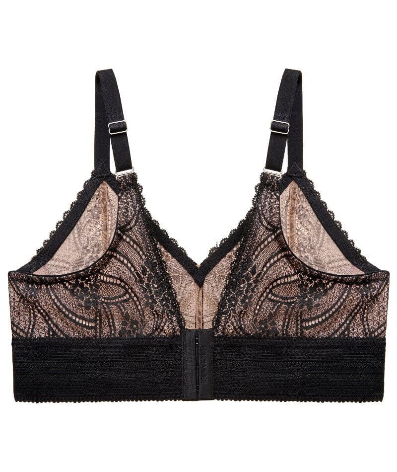 Glamorise Bramour Gramercy Luxe Lace Wire-Free Bralette - Black Bras 