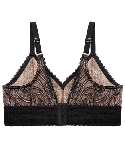 Glamorise Bramour Gramercy Luxe Lace Wire-Free Bralette - Black Bras 