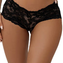 Curvy Floral Lace Brief - Black