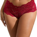 Curvy Floral Lace Brief - Red