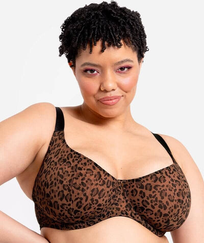 Curvy Kate Cool Cat Scooped Balcony Bra - Leopard Brown Bras 