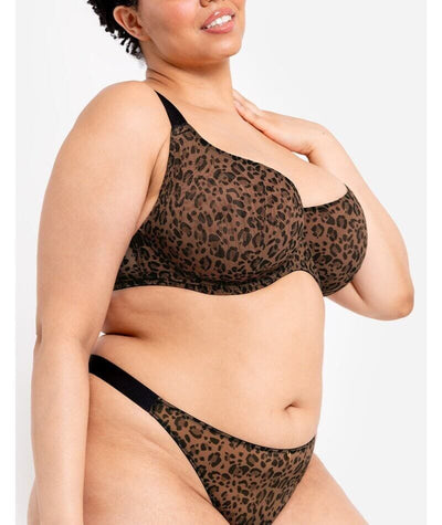 Curvy Kate Cool Cat Scooped Balcony Bra - Leopard Brown Bras 