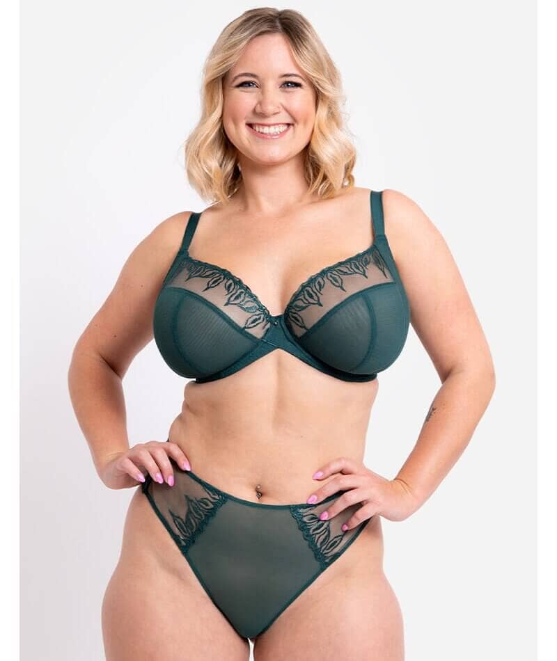 Curvy Kate Flare Full Plunge Side Support Multiway Bra - Emerald Sparkle Bras 