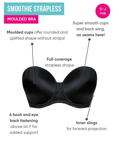 Curvy Kate Smoothie Strapless Moulded Bra - Black Bras 