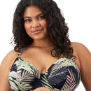 Elomi Swim Tropical Retreat Underwired Plunge Bikini Top - Black