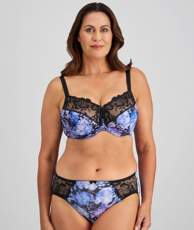 Fayreform Wild Violet Underwire Bra - Blue Hydrangea Print Bras 