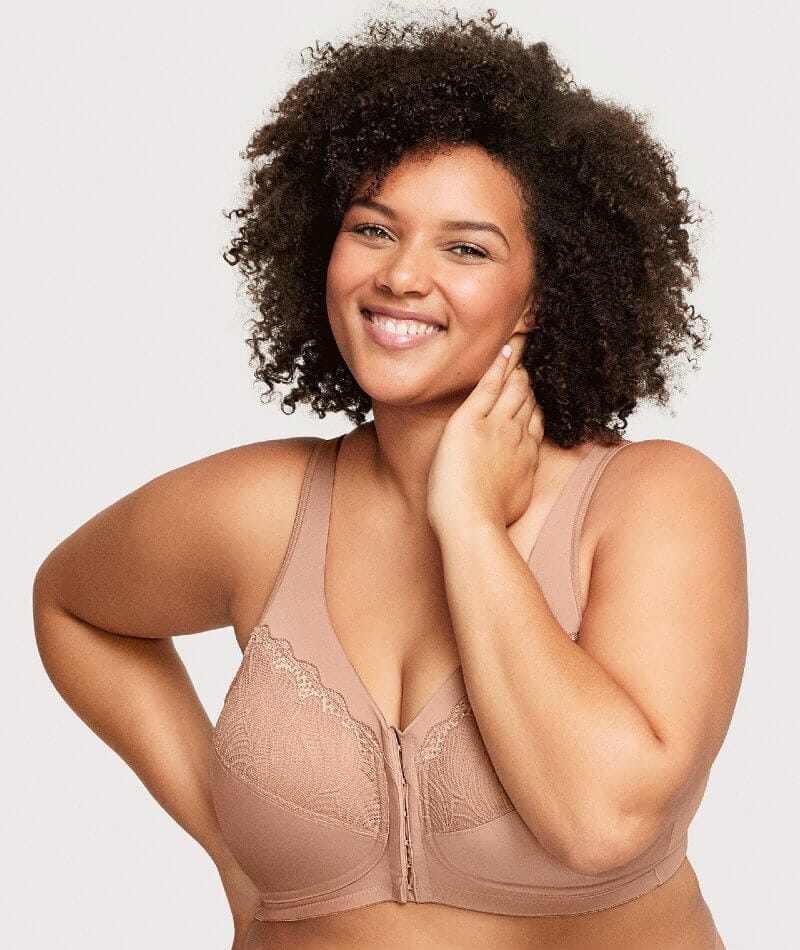 Glamorise Magiclift Natural Shape Wire-Free Front-Closure Bra - Cappuccino Bras 