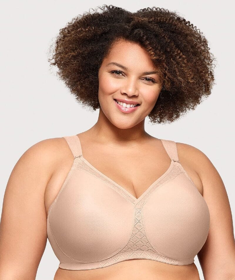 Glamorise Magiclift Seamless Support Wire-Free T-Shirt Bra - Cafe Bras 