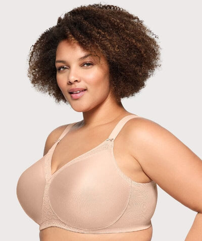 Glamorise Magiclift Seamless Support Wire-Free T-Shirt Bra - Cafe Bras 