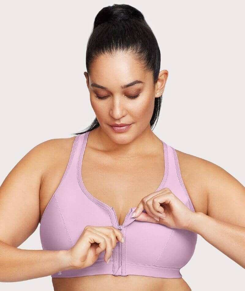 Zipper front closure bras top