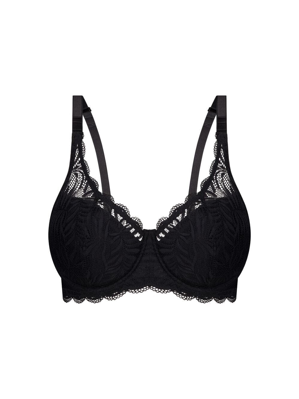 Triumph Essential Lace Underwire Half-Cup Padded Balconette Bra - Black Bras 