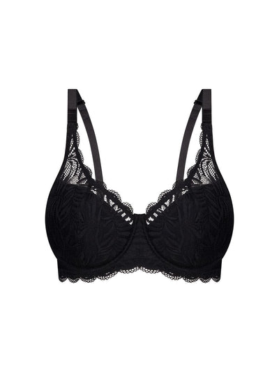 Triumph Essential Lace Underwire Half-Cup Padded Balconette Bra - Black Bras 