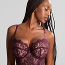 Panache Carmen Lace Underwired Bustier - Mulberry