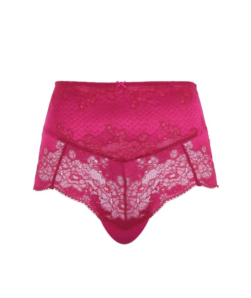 Panache Clara High Waist Brief - Orchid/Red Knickers 