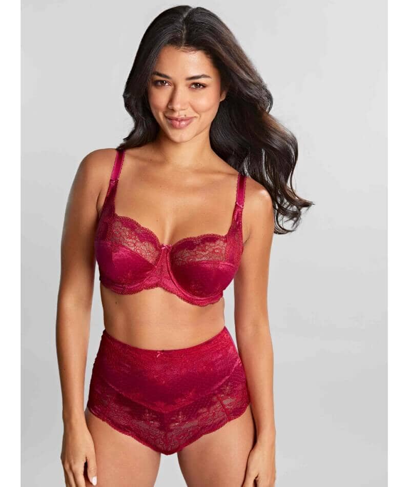 Panache Clara High Waist Brief - Orchid/Red Knickers 