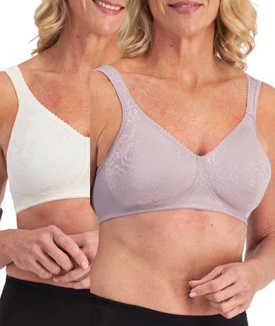 Playtex 18 Hour Ultimate Lift & Support Wire-Free Bra 2-Pack - Mother of Pearl/Warm Steel Bras 