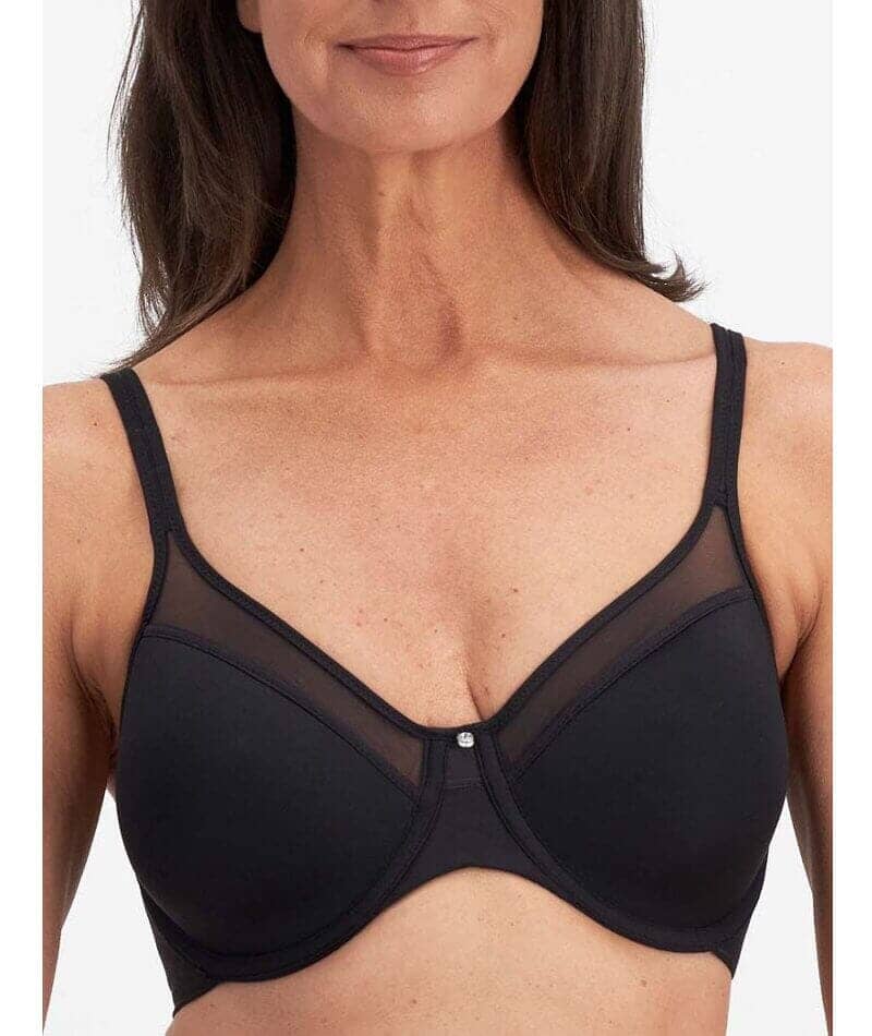 Playtex Ultralight Illusion Neckline Underwire Bra - Black Bras 