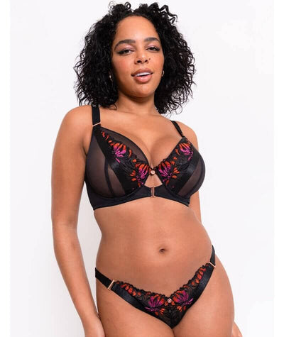 Scantilly Mesmerise Brazilian Brief - Black Multi Knickers 