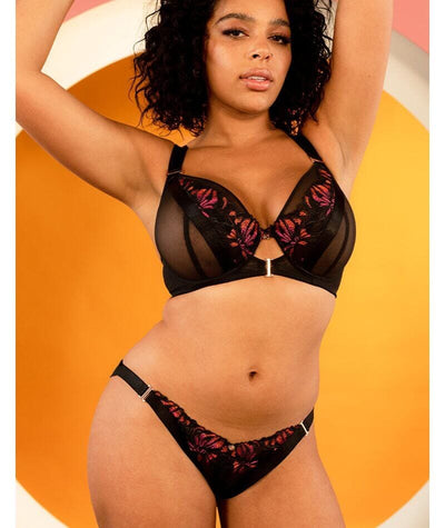 Scantilly Mesmerise Plunge Bra - Black Multi Bras 