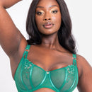 Scantilly Ornate Balcony Bra - Emerald