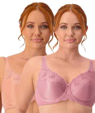 Triumph Embroidered Minimiser Bra 2 Pack - Rosebloom\Indian Summer Bras 