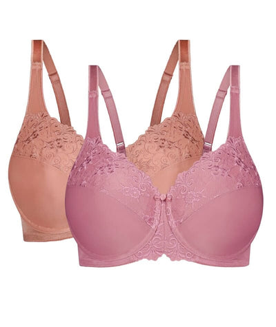 Triumph Embroidered Minimiser Bra 2 Pack - Rosebloom\Indian Summer Bras 