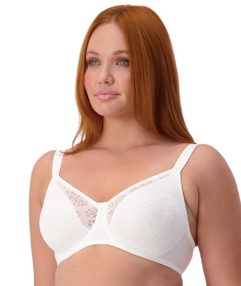 Triumph Lacy Minimizer Bra - White Bras 