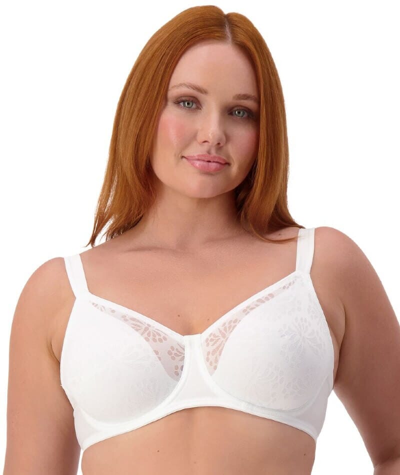 Triumph Lacy Minimizer Bra - White Bras 