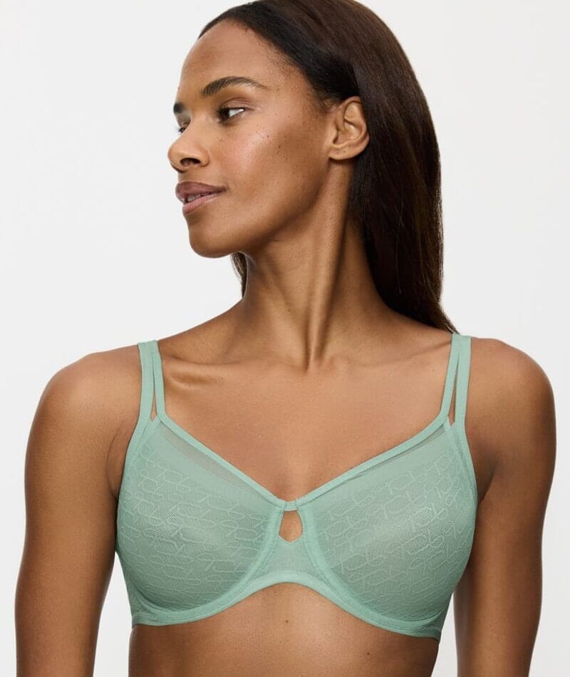 Triumph Signature Sheer Underwired Minimiser Bra - Misty Turquoise Bras 