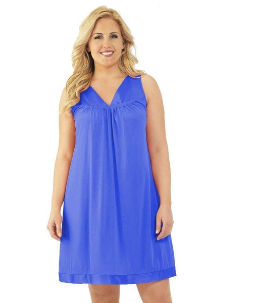 Exquisite Bamboo Lace Chemise Nightdress in Blue Mist