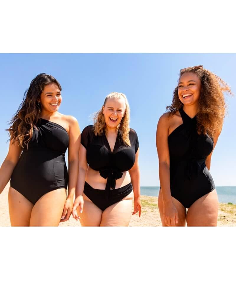 Curvy Kate Wrapsody Bandeau One Piece Swimsuit Black Big Girls Don t Cry Anymore