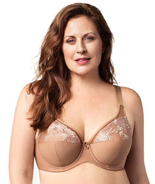 Elila Embroidered Microfiber Soft Cup Bra in Nude - Busted Bra Shop