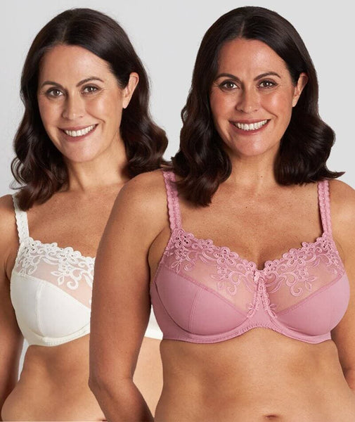 Fayreform Profile Perfect Contour Bra Twin pack, Red Grey