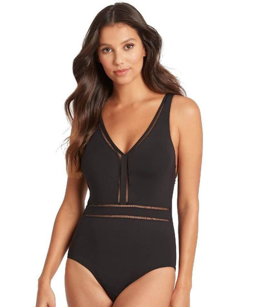 Artesands Zig Zag Raphael Underwire E-F Cup One Piece Swimsuit - Black –  Big Girls Don't Cry (Anymore)