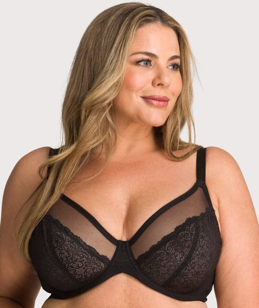  Womens Plus Size Full Coverage Underwire Unlined Minimizer  Lace Bra Blueberry 34I
